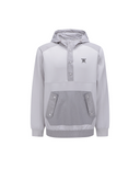 Men's Fleece Hoodie Long T-Shirt - Light Grey