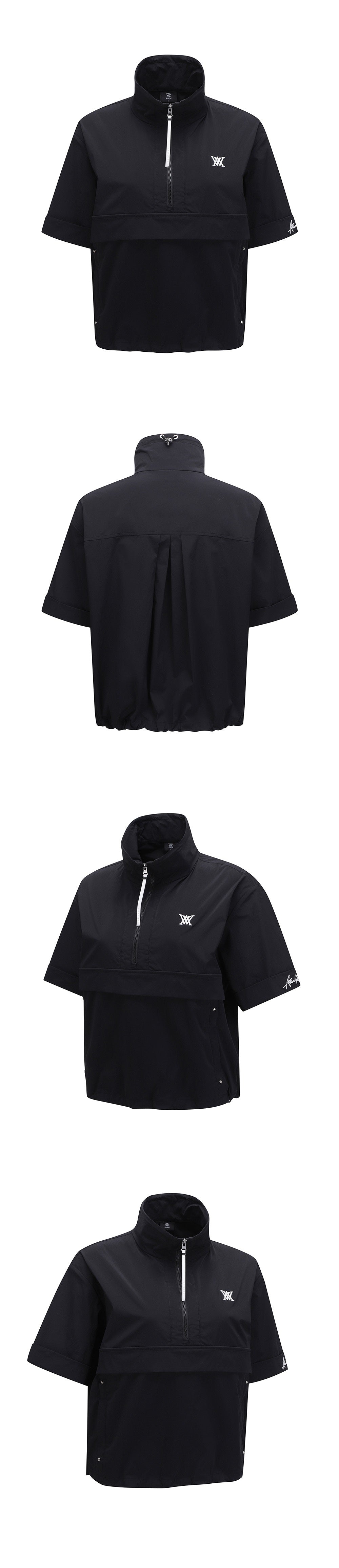 Anew Golf Women's Short Sleeve Anorak - Black – Anew Golf USA