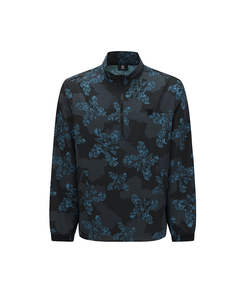 Men's FA Flower Pattern Anorak Jacket - Black