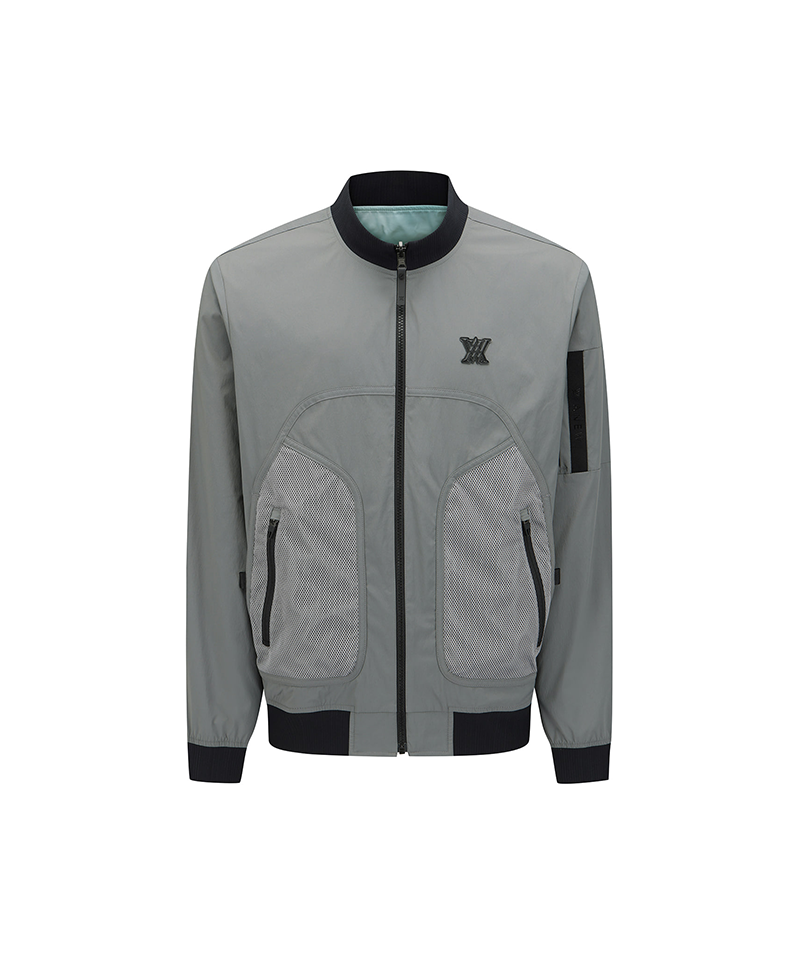 Men's FA Gradation Pattern Reversible Jacket - Dark Grey