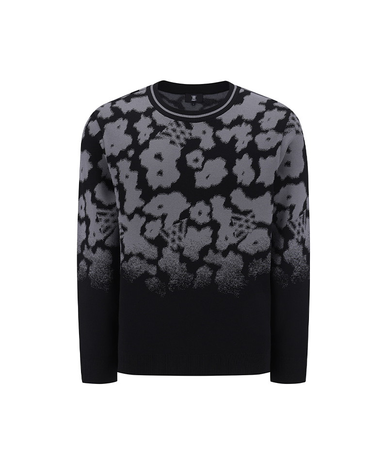 Men's FA Flower Pattern Sweater - Black