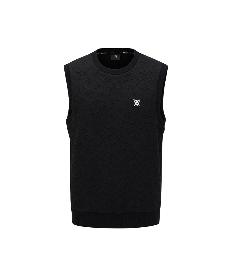 Men's FA Logo Pattern Jersey Vest - Black