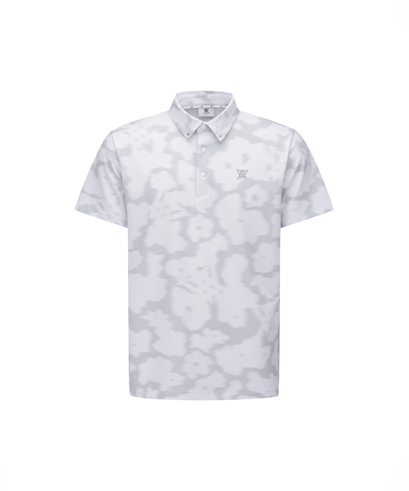 Men's FA Flower Pattern Short T-Shirt - Light Grey