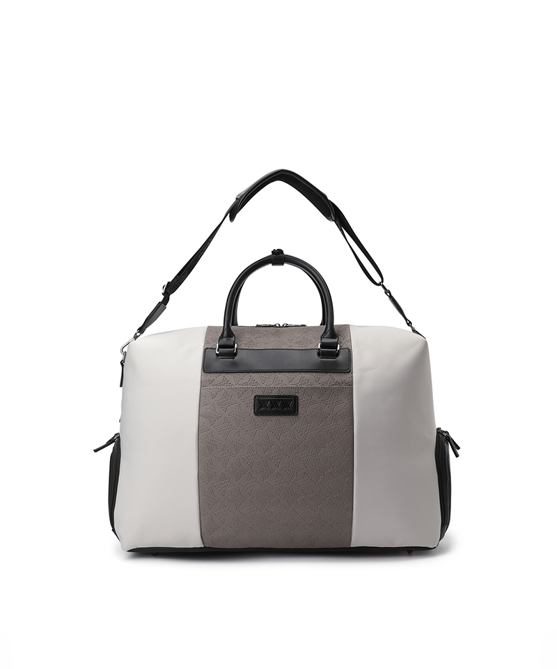 Uni Logo Intaglio Boston Bag - Beige