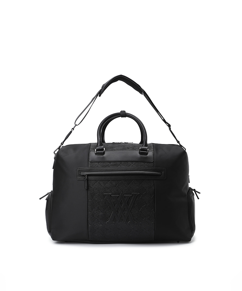 Uni Logo Intaglio Boston Bag - Black