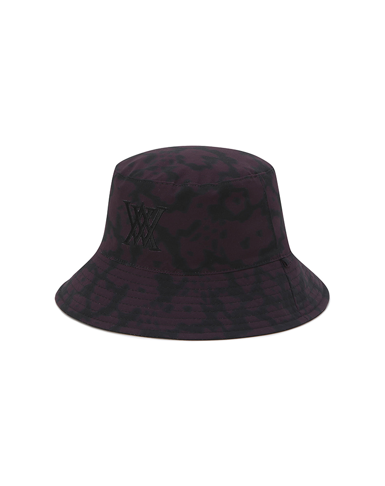Unisex Flower Pattern Reversible Bucket Hat - Black