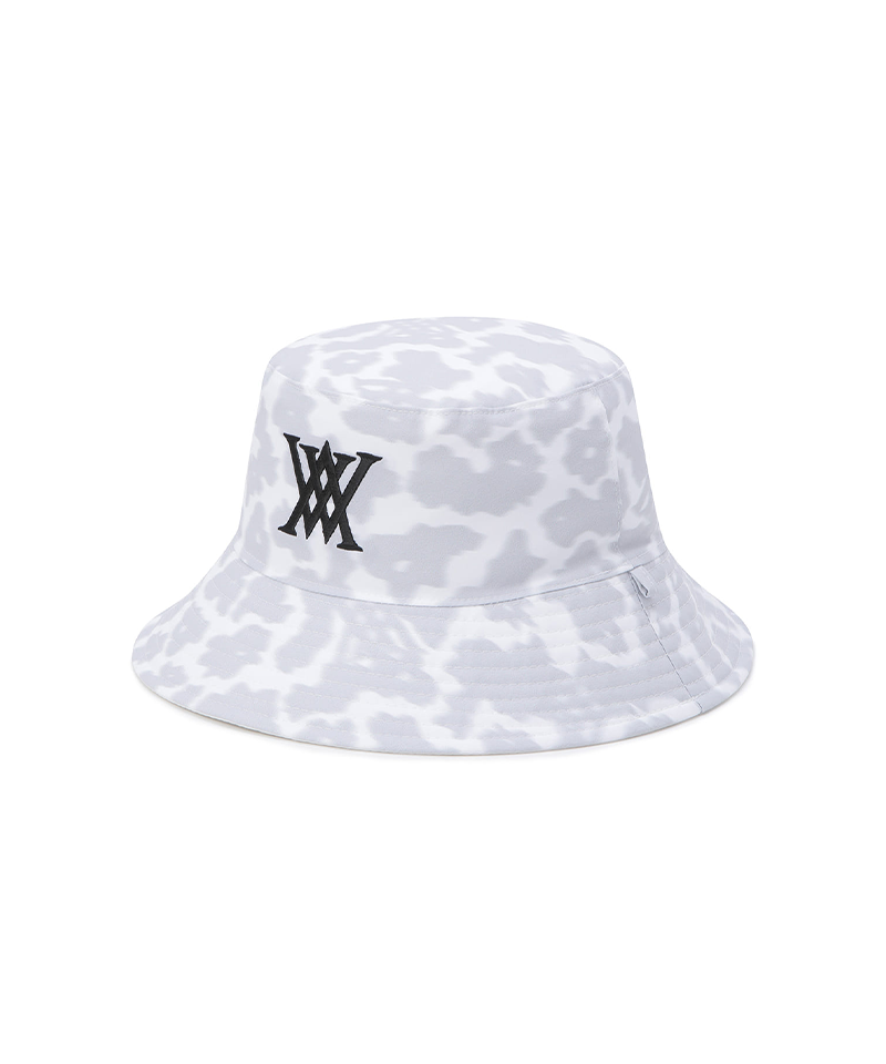 Unisex Flower Pattern Reversible Bucket Hat - White