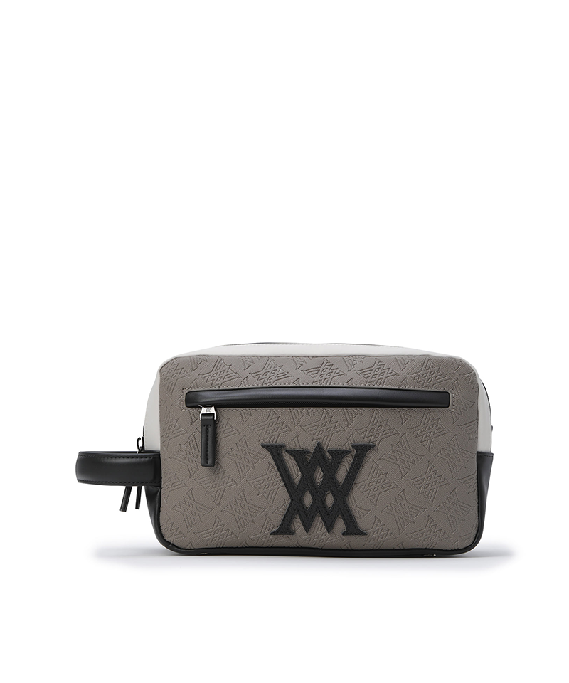 Uni Logo Intaglio Pouch - Beige
