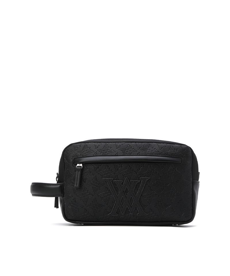 Uni Logo Intaglio Pouch - Black