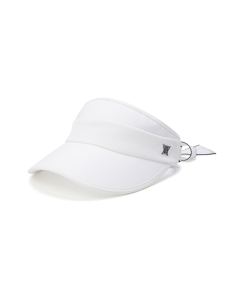 Women's Centre Ribbon Visor - White