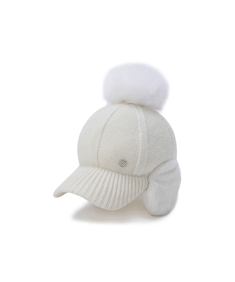 Women's Line Knit Ballcap - Cream