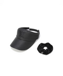 Women's Leather Like Visor - Black