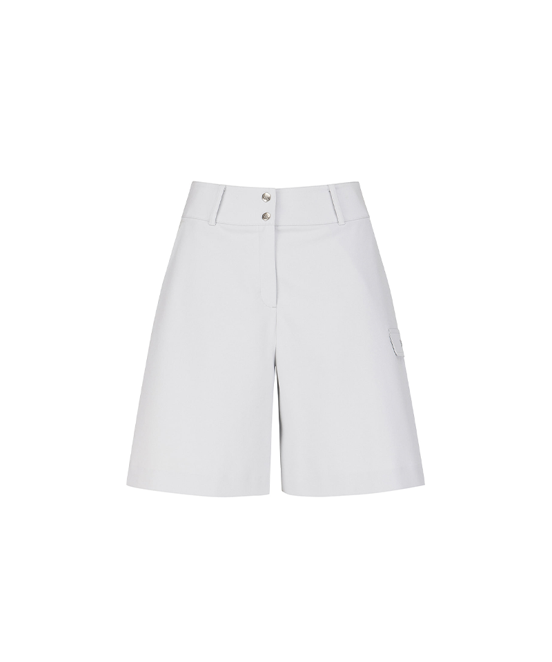Women's FA Back Pleated Half Pants - Light Grey