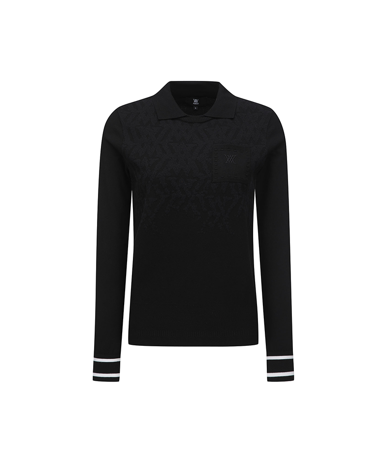 Women's FA Logo Pattern Sweater - Black