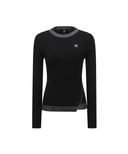[Signature] Women's Stripe Textured Pullover - Black