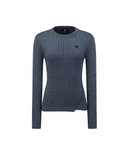 [Signature] Women's Stripe Textured Pullover - Blue