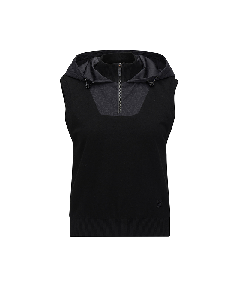 Women's FA Hooded Knit Vest - Black