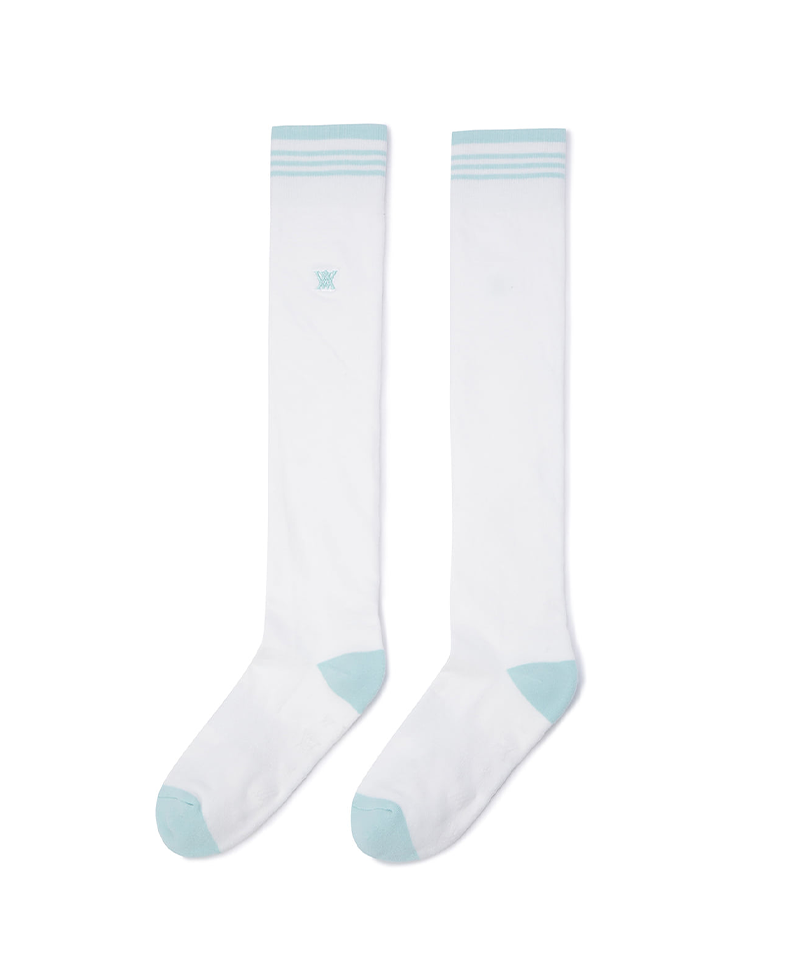 Women's Stripe Knee High Socks - Off White