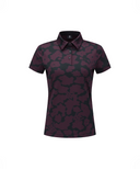 ANEW Golf Women's FA Flower Pattern Short T-Shirt - Burgundy