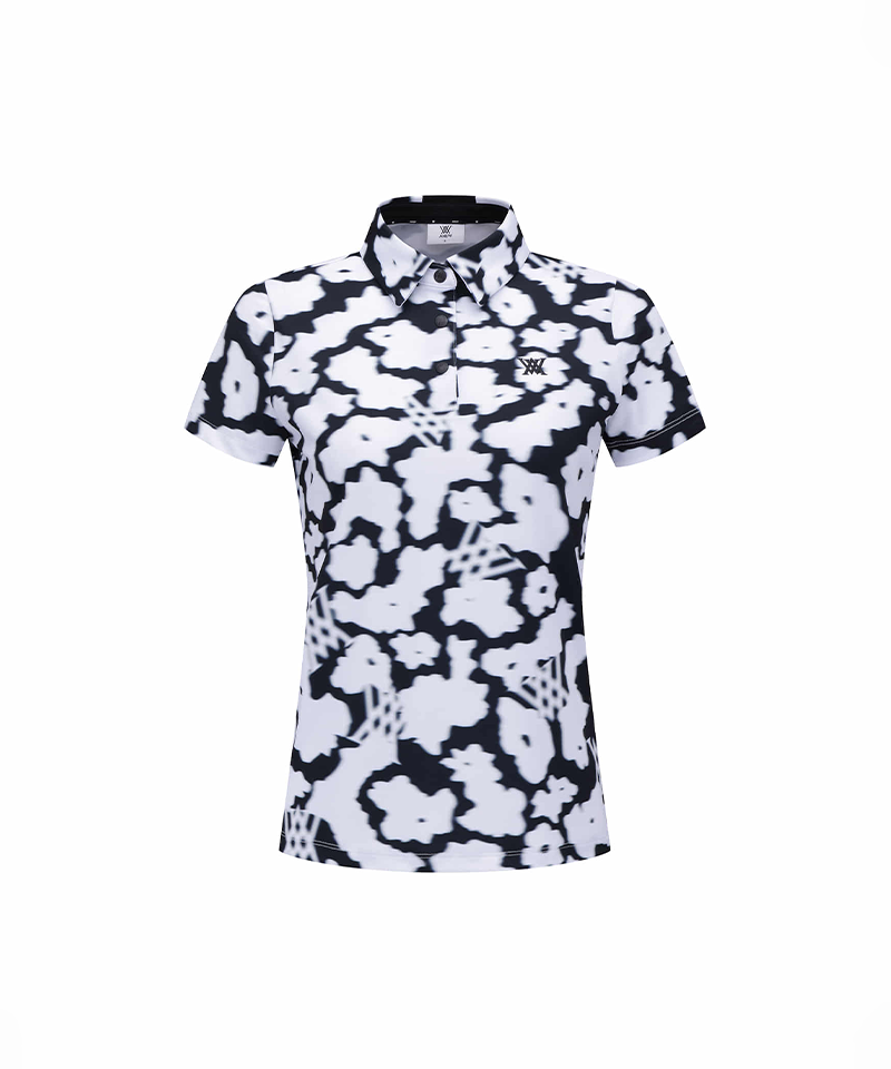 ANEW Golf Women's FA Flower Pattern Short T-Shirt - White