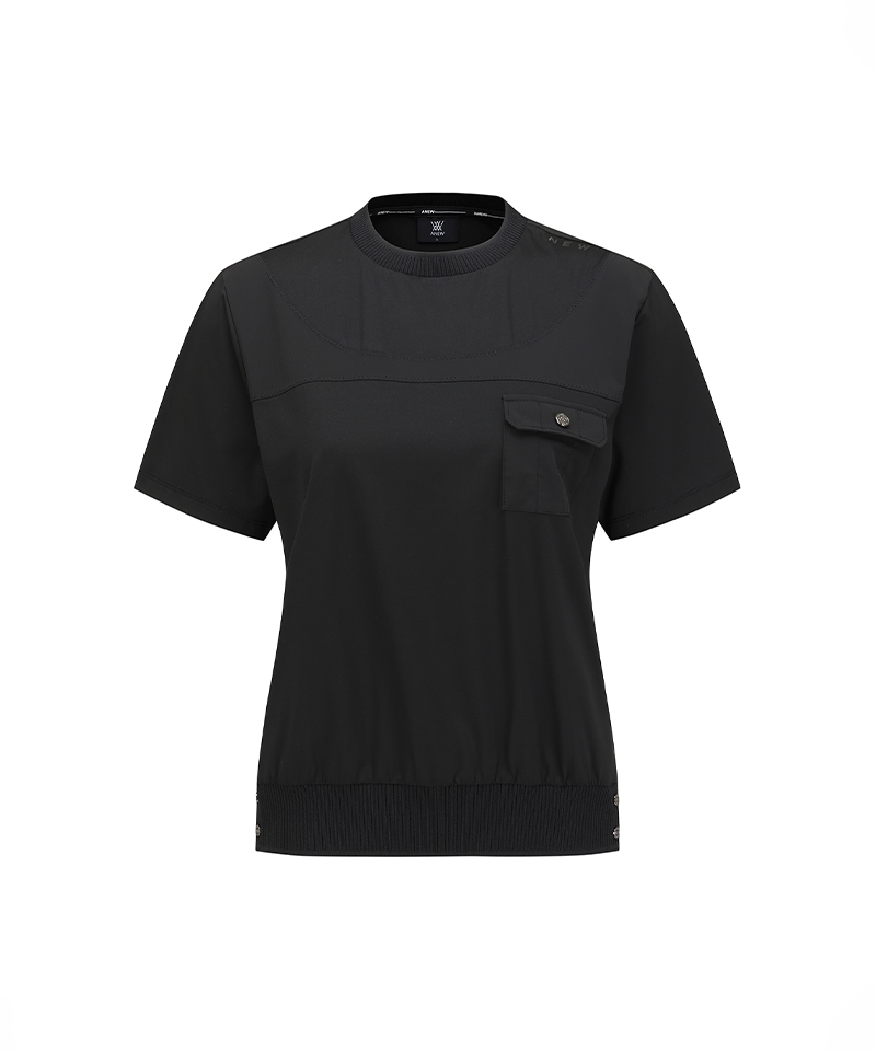 Women's FA Hybrid Round Short T-Shirt - Black