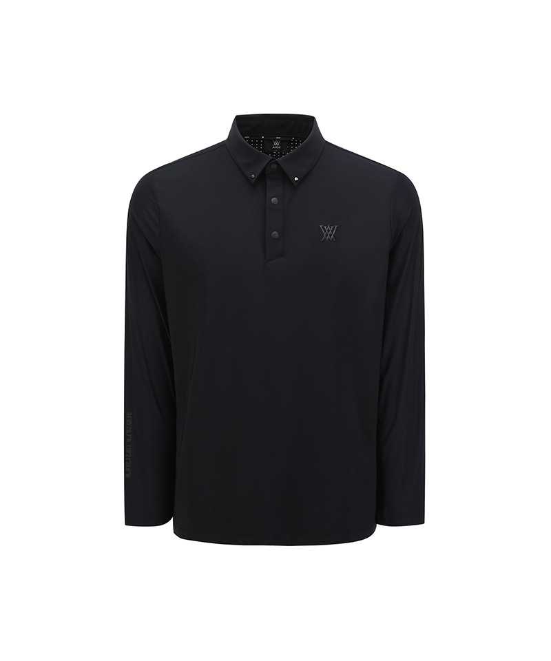 Men's SM Back Air Dot Long T-Shirt - Black