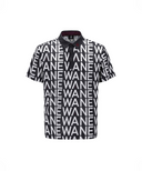 Men's SM Logo Pattern Short T-Shirt - Black