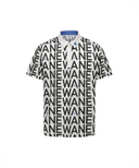 Men's SM Logo Pattern Short T-Shirt - Cream