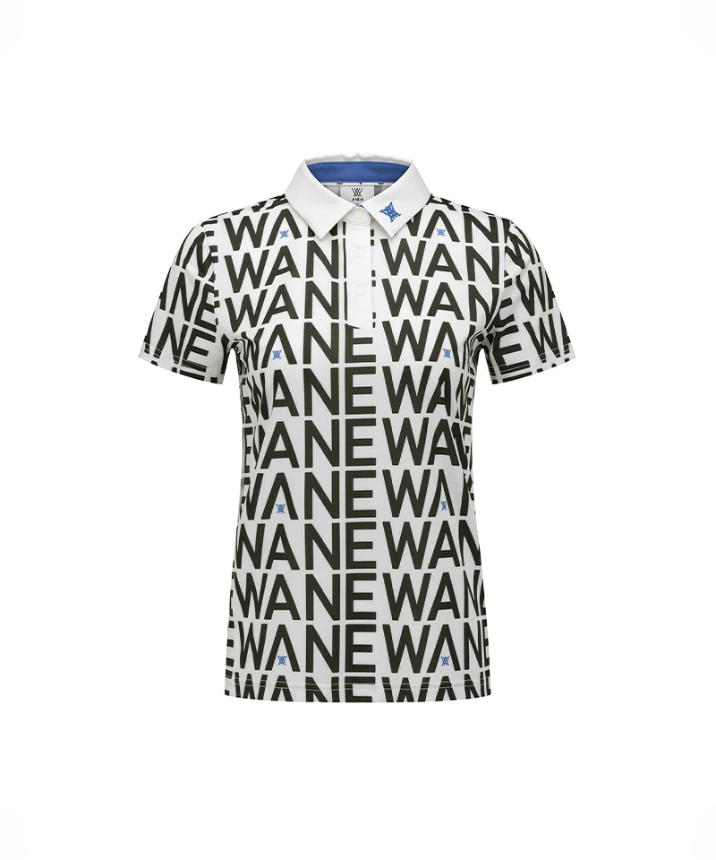 Women's SM Logo Pattern Short T-Shirt - Cream