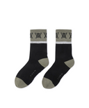 Women's Blocks Medium Neck Socks - Black