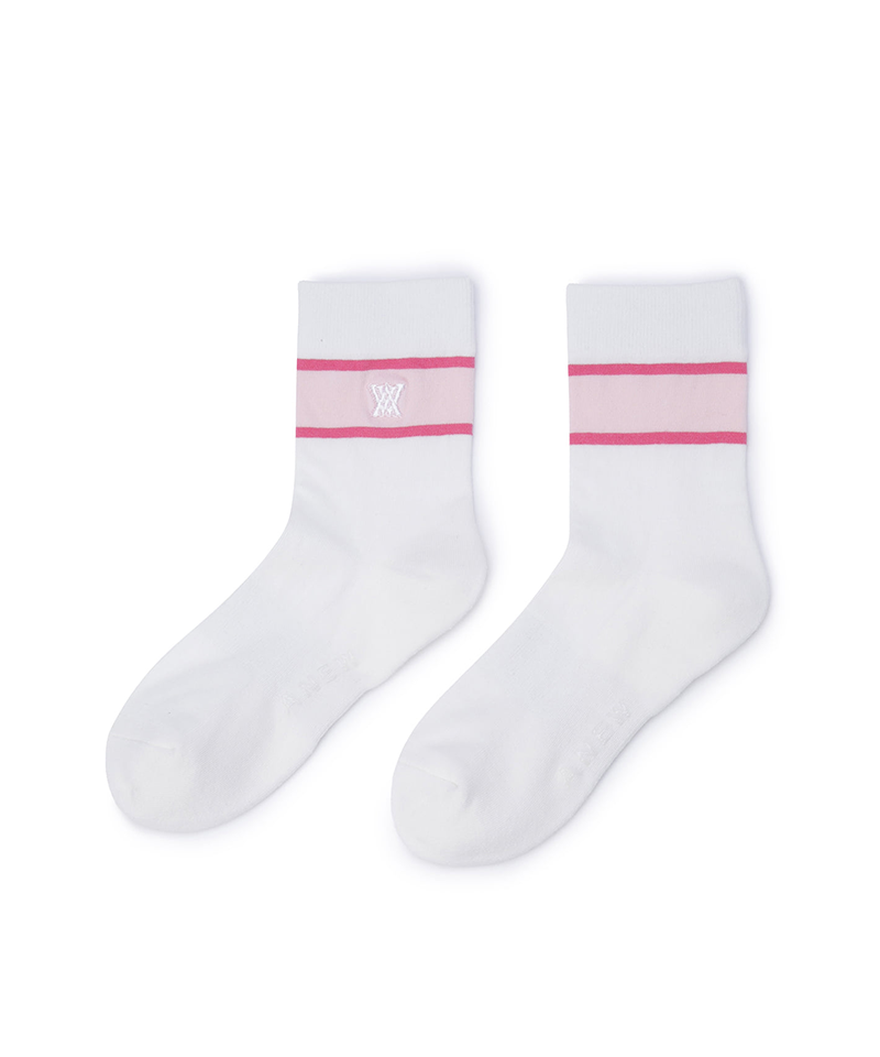 Women's 120 Medium Neck Socks - Off White