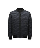 Men's WI Logo Pattern Reversible Down Jacket - Black