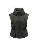 Women's WI High Neck Down Vest - Khaki