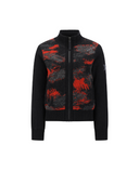 Women's WI Brushstroke Windproof Knit Cardigan - Red