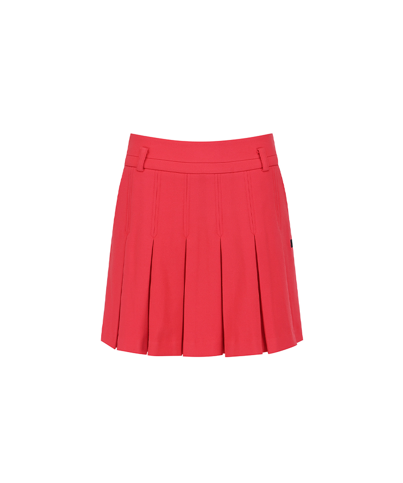 Women's WI Brushed Fleece Pleated Skirt - Red