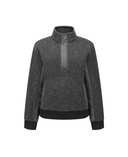 Women's WI High Neck Long T-Shirt - Melange Grey
