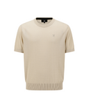 Men's Solid Short Sleeve Sweater - Beige