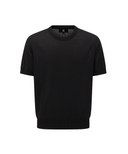 Men's Solid Short Sleeve Sweater - Black