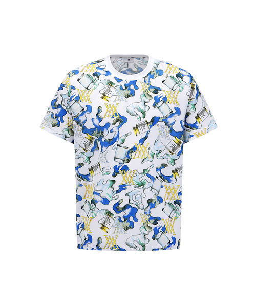 Men's Abstract Pattern Crewneck T-Shirt - White – Anew Golf USA