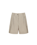 Women's Wide Out Pocket Half Pants - Beige