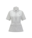 Women's Mid Length Hight Neck Jacket - Light Grey