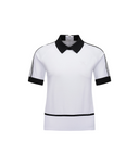 [Signature] Women's Mesh Patch Short Sleeve Sweater - White