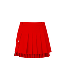 Women's Layered Pleats Skirt - Red