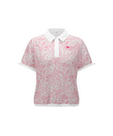 Women's Paisley Mesh T-Shirt - Hot Pink