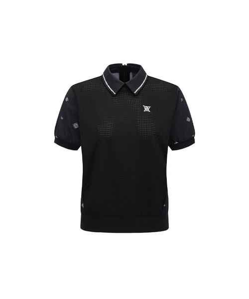 Women's Seasonal Pattern Half Zip T-Shirt - Black – Anew Golf USA