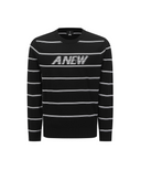 Men's Stripe Round Sweater - Black