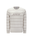 Men's Stripe Round Sweater - Ivory