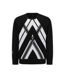 Men's Line Point Round Sweater - Black