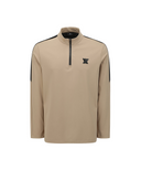 Men's Half Zip T - Shirt - Beige