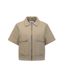 Women's Short Sleeve Jacket - Dark Beige
